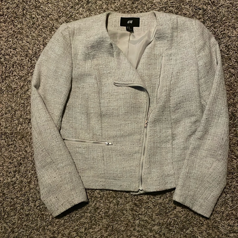 H&M champagne sparkle, motorcycle jacket
